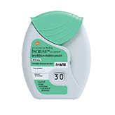 Inhaler for respiratory medication, featuring a grey and green plastic body. Contains 30 doses, marked with dosage and branding details.