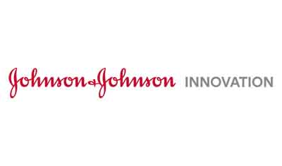 Logo featuring "Johnson & Johnson" in red script and "INNOVATION" in gray uppercase font on a white background.