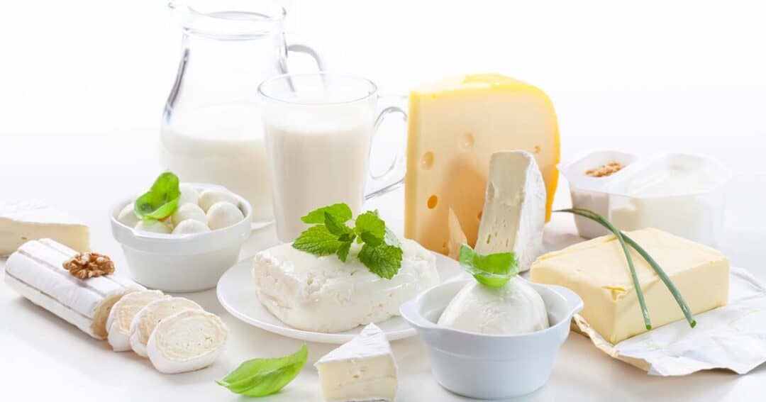 various milk products like cheese, milk, and butter that those who have allergies should avoid
