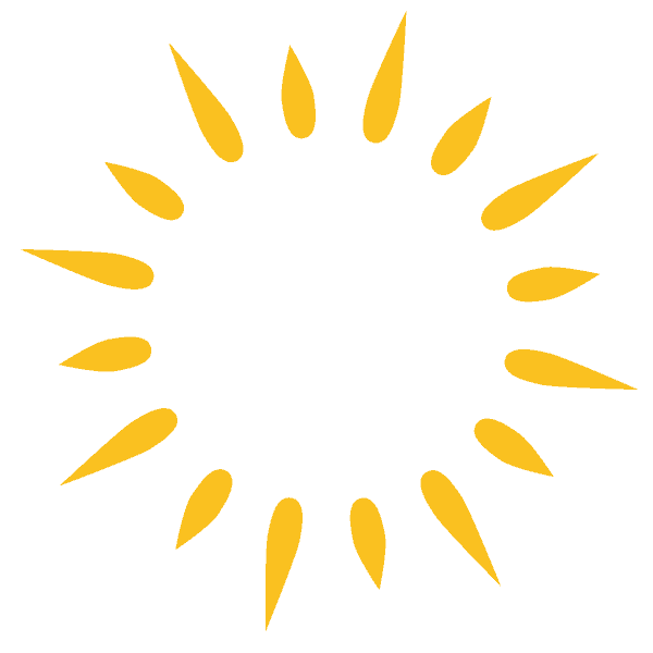 Your Trusted Resource 7 Yellow sunburst pattern with 18 elongated rays radiating outward on a transparent background.