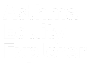Text reading "Asthma Equity Explorer" in bold, white font on a transparent background.