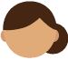 Illustration of a person's head with shoulder-length brown hair, a neutral expression, and no visible facial features on a tan complexion.