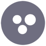 A gray circle with three smaller white circles inside, arranged in a triangular pattern.