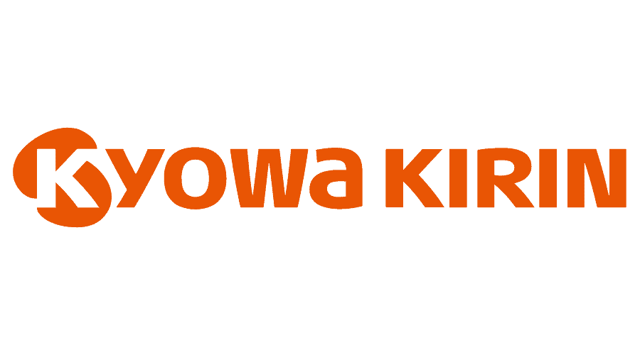 Orange and white logo displaying the text "KYOWA KIRIN" with a stylized "K" inside an orange circle on the left.